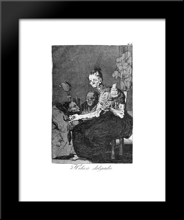 They Spin Finely 20x24 Black Modern Wood Framed Art Print Poster by Goya, Francisco