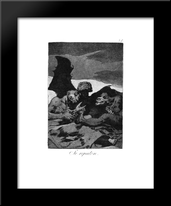 They Spruce Themselves Up 20x24 Black Modern Wood Framed Art Print Poster by Goya, Francisco