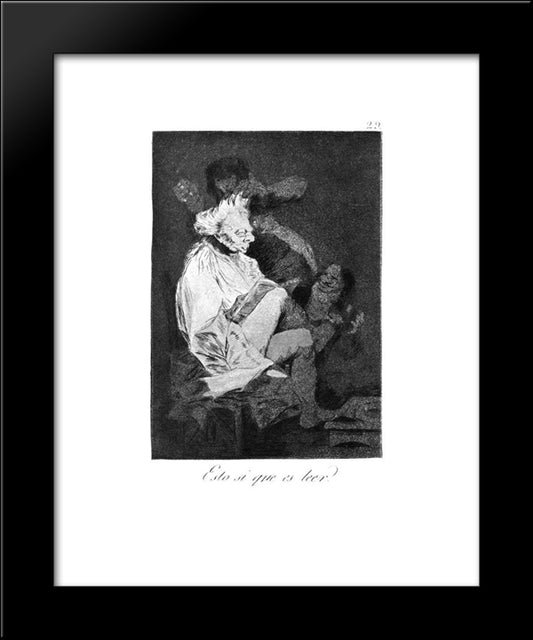 This Certainly Is Reading 20x24 Black Modern Wood Framed Art Print Poster by Goya, Francisco