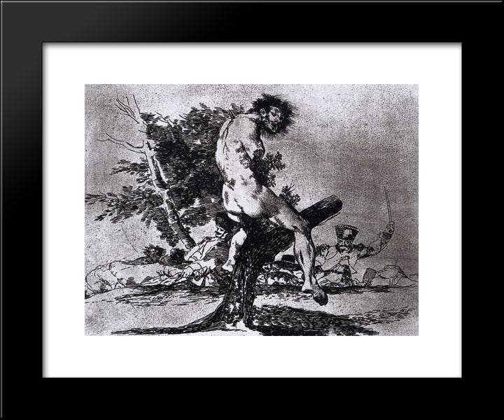 This Is Worse 20x24 Black Modern Wood Framed Art Print Poster by Goya, Francisco