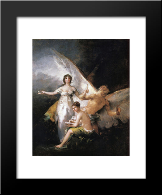 Truth Rescued By Time, Witnessed By History 20x24 Black Modern Wood Framed Art Print Poster by Goya, Francisco