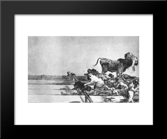 Unfortunate Events In The Front Seats Of The Ring Of Madrid 20x24 Black Modern Wood Framed Art Print Poster by Goya, Francisco