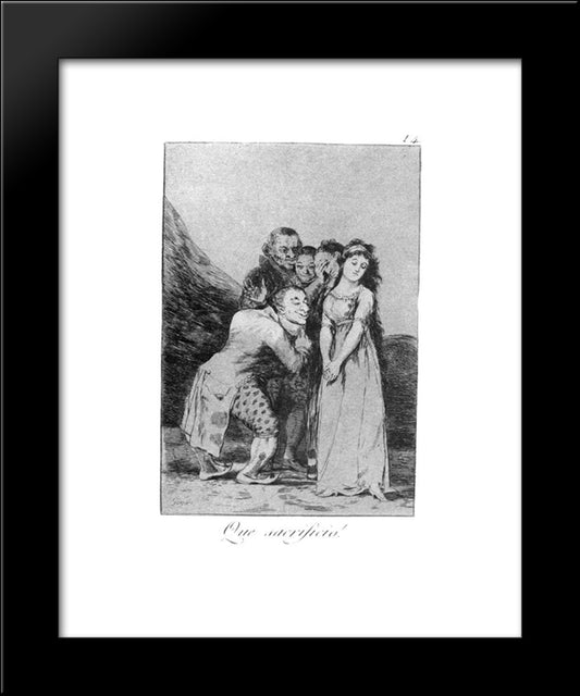 What A Sacrifice! 20x24 Black Modern Wood Framed Art Print Poster by Goya, Francisco