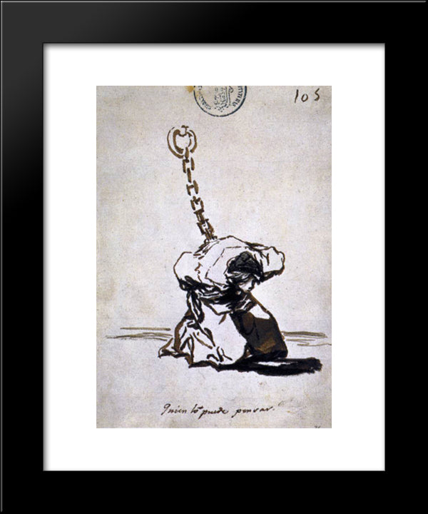 Who Can Think Of It 20x24 Black Modern Wood Framed Art Print Poster by Goya, Francisco