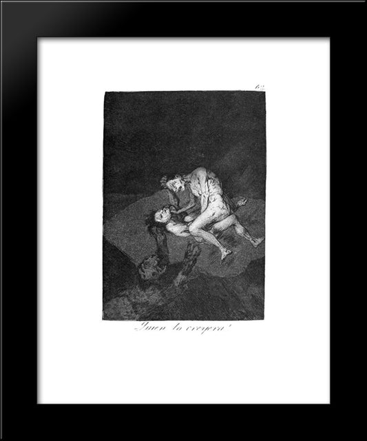 Who Could Believe It! 20x24 Black Modern Wood Framed Art Print Poster by Goya, Francisco