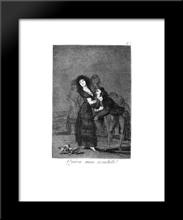 Who Is More Overcome 20x24 Black Modern Wood Framed Art Print Poster by Goya, Francisco