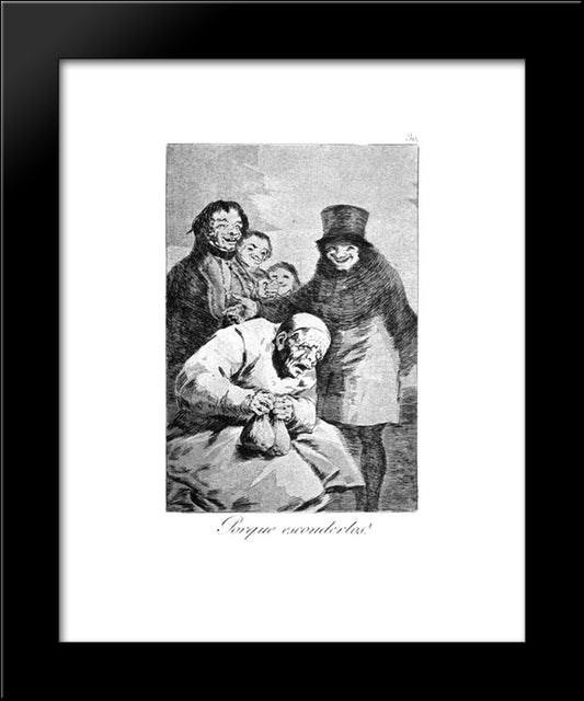 Why Hide Them 20x24 Black Modern Wood Framed Art Print Poster by Goya, Francisco