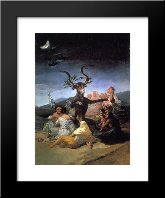 Witches Sabbath 20x24 Black Modern Wood Framed Art Print Poster by Goya, Francisco