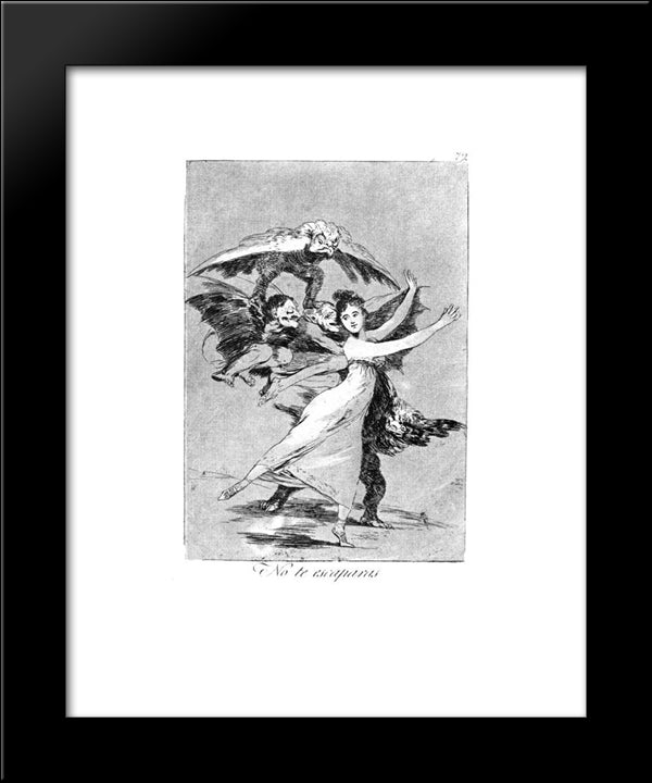 You Will Not Escape 20x24 Black Modern Wood Framed Art Print Poster by Goya, Francisco