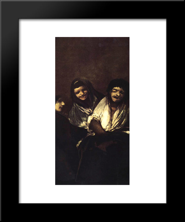 Young People Laughing 20x24 Black Modern Wood Framed Art Print Poster by Goya, Francisco