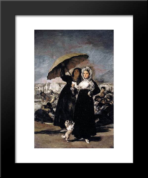 Young Woman With A Letter 20x24 Black Modern Wood Framed Art Print Poster by Goya, Francisco