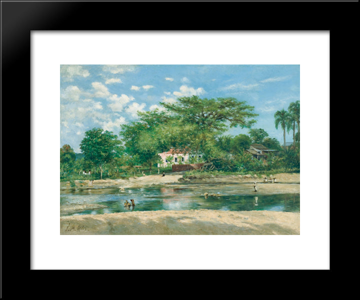 La Ceiba De Ponce 20x24 Black Modern Wood Framed Art Print Poster by Oller, Francisco