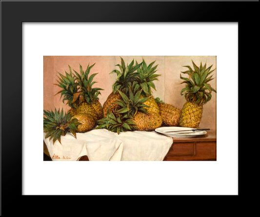 Pineapples 20x24 Black Modern Wood Framed Art Print Poster by Oller, Francisco