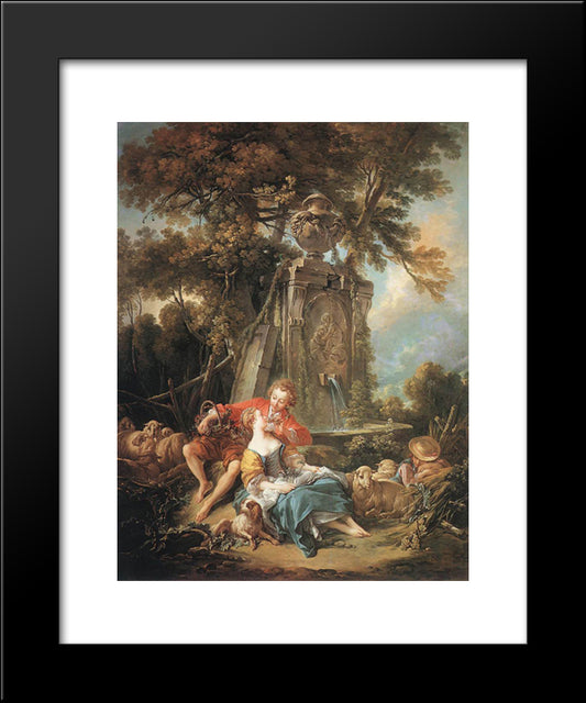 An Autumn Pastoral 20x24 Black Modern Wood Framed Art Print Poster by Boucher, Francois