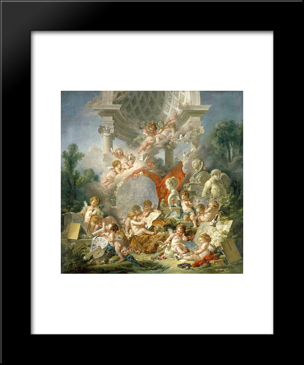 Geniuses Of Arts 20x24 Black Modern Wood Framed Art Print Poster by Boucher, Francois