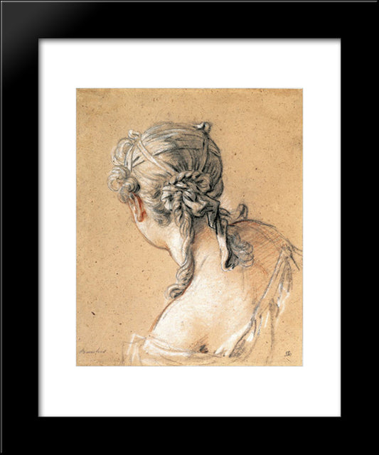 Head Of A Woman From Behind 20x24 Black Modern Wood Framed Art Print Poster by Boucher, Francois