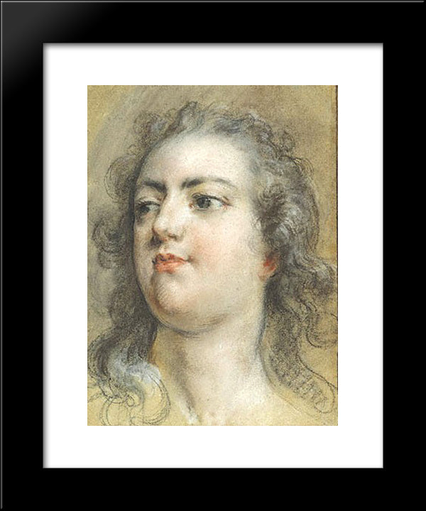 Head Of King Louis Xv 20x24 Black Modern Wood Framed Art Print Poster by Boucher, Francois