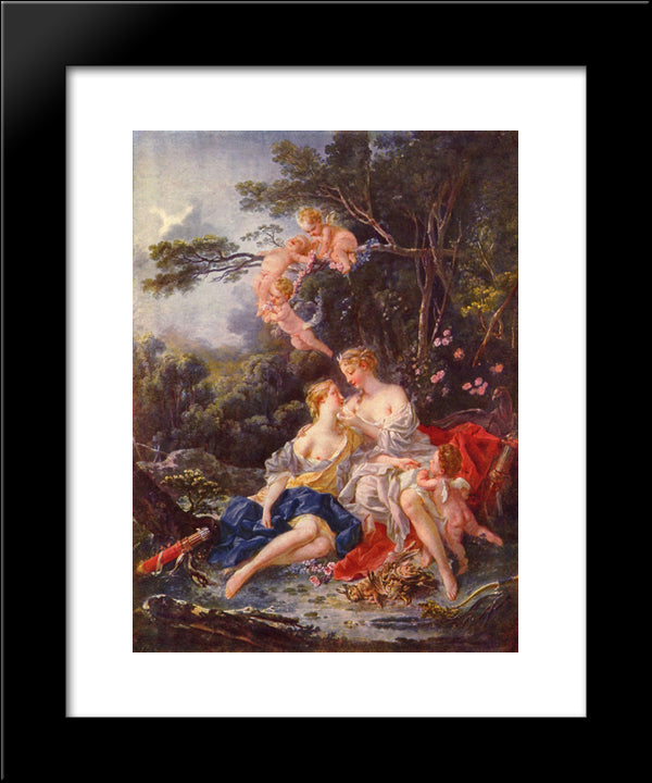 Jupiter And Callisto 20x24 Black Modern Wood Framed Art Print Poster by Boucher, Francois