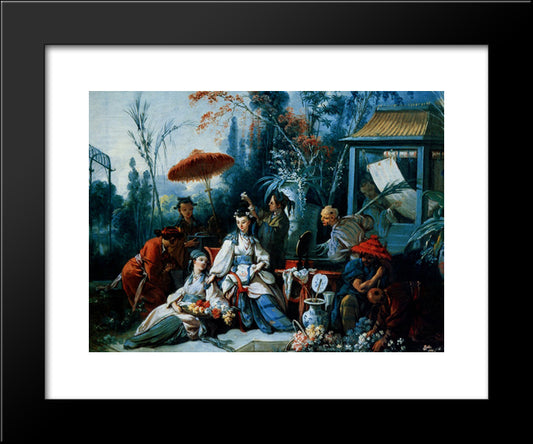 The Chinese Garden 20x24 Black Modern Wood Framed Art Print Poster by Boucher, Francois