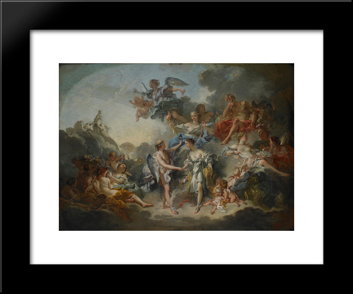 The Wedding Of Psych Et De L`Amour 20x24 Black Modern Wood Framed Art Print Poster by Boucher, Francois