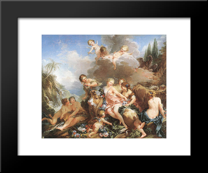 The Rape Of Europa 20x24 Black Modern Wood Framed Art Print Poster by Boucher, Francois
