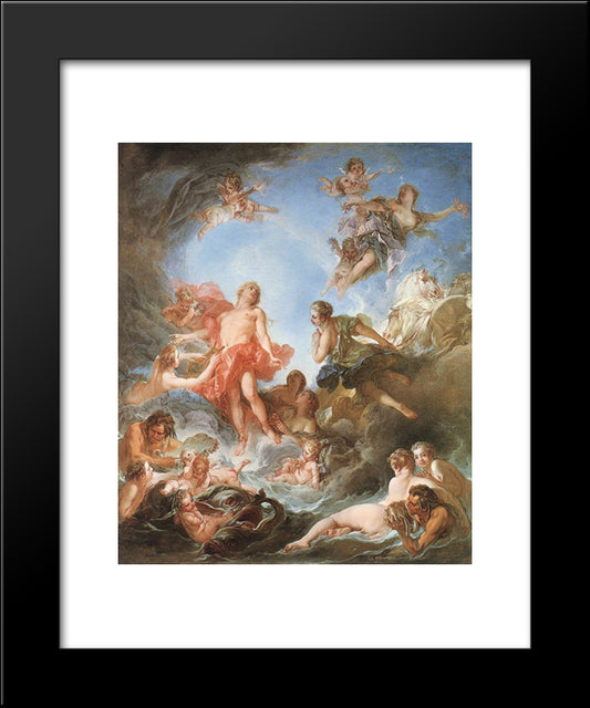 The Rising Of The Sun 20x24 Black Modern Wood Framed Art Print Poster by Boucher, Francois