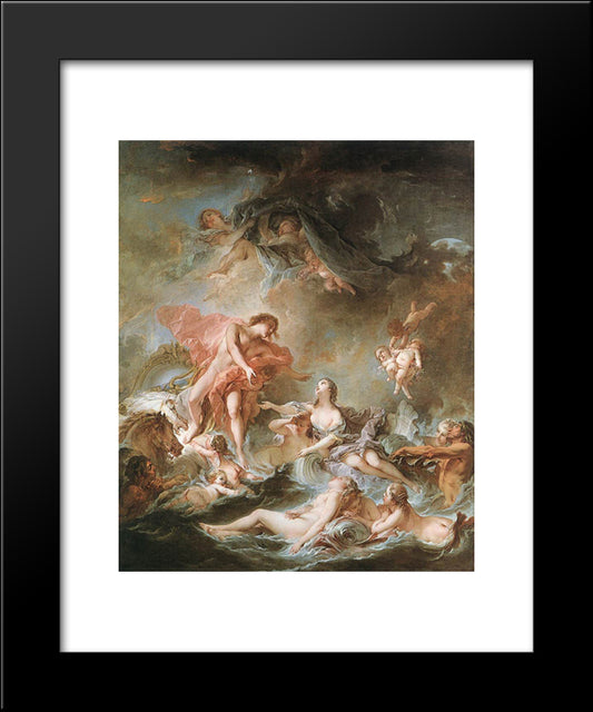 The Setting Of The Sun 20x24 Black Modern Wood Framed Art Print Poster by Boucher, Francois