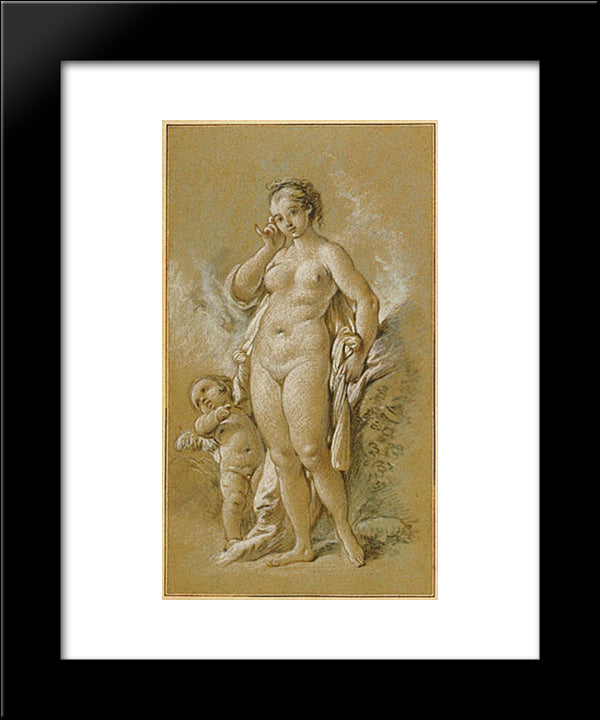 Venus And Cupid 20x24 Black Modern Wood Framed Art Print Poster by Boucher, Francois