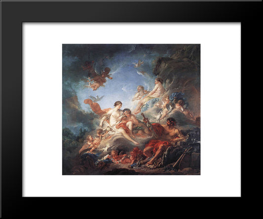 Vulcan Presenting Arms To Venus For Aeneas 20x24 Black Modern Wood Framed Art Print Poster by Boucher, Francois