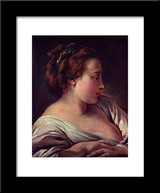 Woman'S Head 20x24 Black Modern Wood Framed Art Print Poster by Boucher, Francois