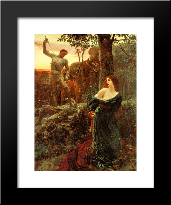 Chivalry 20x24 Black Modern Wood Framed Art Print Poster by Dicksee, Frank