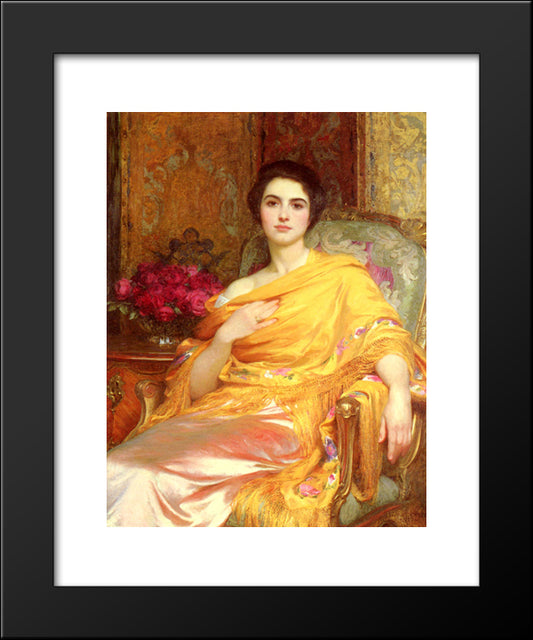 Portrait Of Elsa 20x24 Black Modern Wood Framed Art Print Poster by Dicksee, Frank