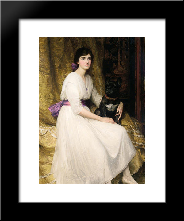 Portrait Of The Artist'S Niece, Dorothy 20x24 Black Modern Wood Framed Art Print Poster by Dicksee, Frank