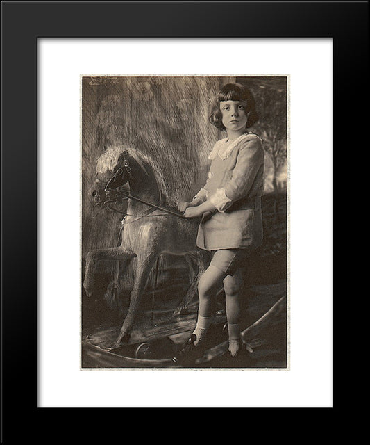 H.R.H. Prince Leopold And His Hobbyhorse 20x24 Black Modern Wood Framed Art Print Poster by Eugene, Frank