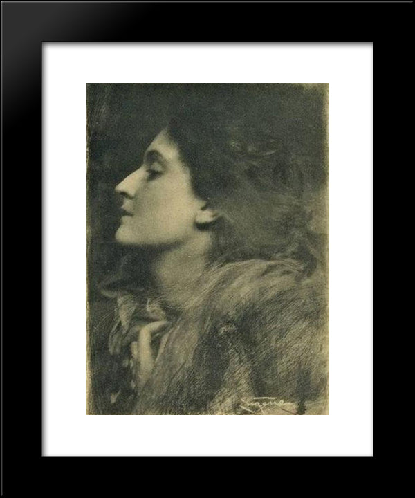 Lady Of Charlotte 20x24 Black Modern Wood Framed Art Print Poster by Eugene, Frank