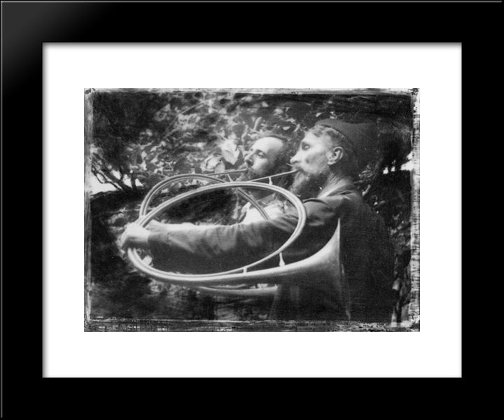 Men With Horns 20x24 Black Modern Wood Framed Art Print Poster by Eugene, Frank