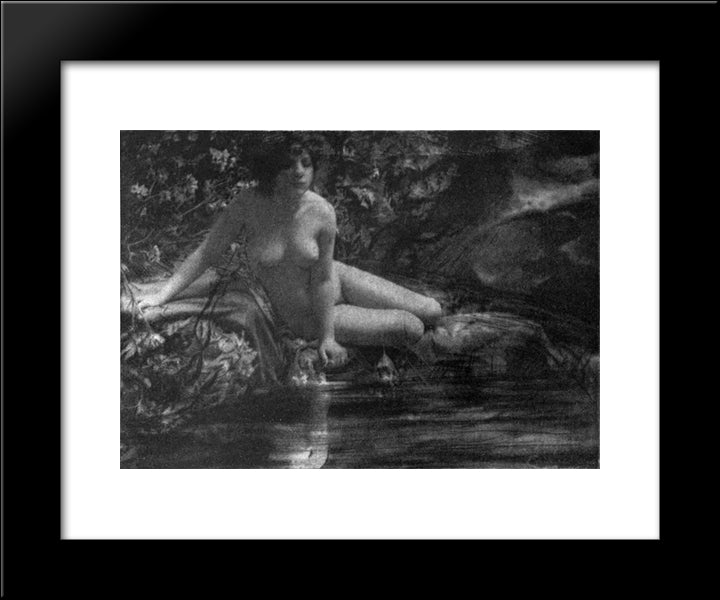 Nu Au Bord De L'Eau 20x24 Black Modern Wood Framed Art Print Poster by Eugene, Frank