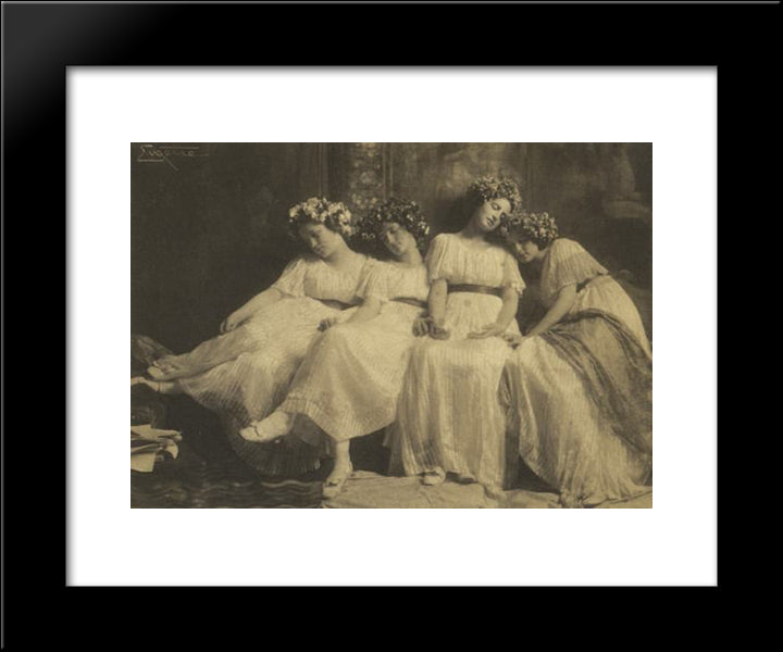 Slumbering Maidens 20x24 Black Modern Wood Framed Art Print Poster by Eugene, Frank