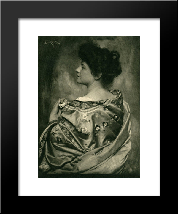Woman In Kimono 20x24 Black Modern Wood Framed Art Print Poster by Eugene, Frank