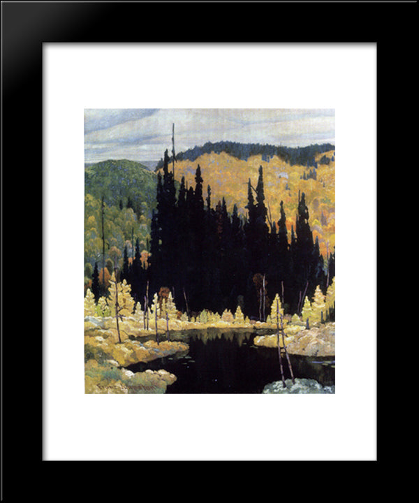 Autumn, Algoma 20x24 Black Modern Wood Framed Art Print Poster by Johnston, Frank