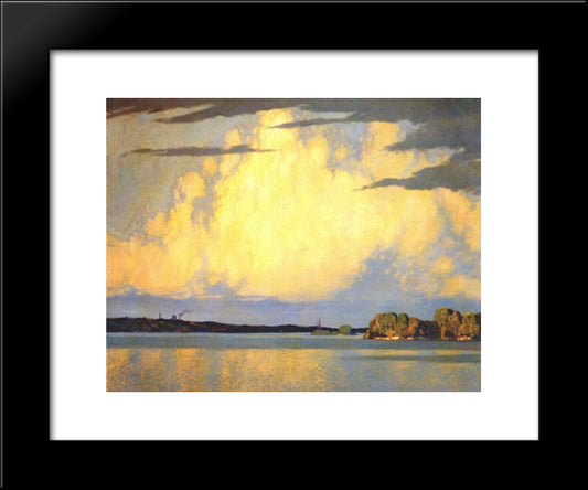 Serenity Lake Of The Woods 20x24 Black Modern Wood Framed Art Print Poster by Johnston, Frank