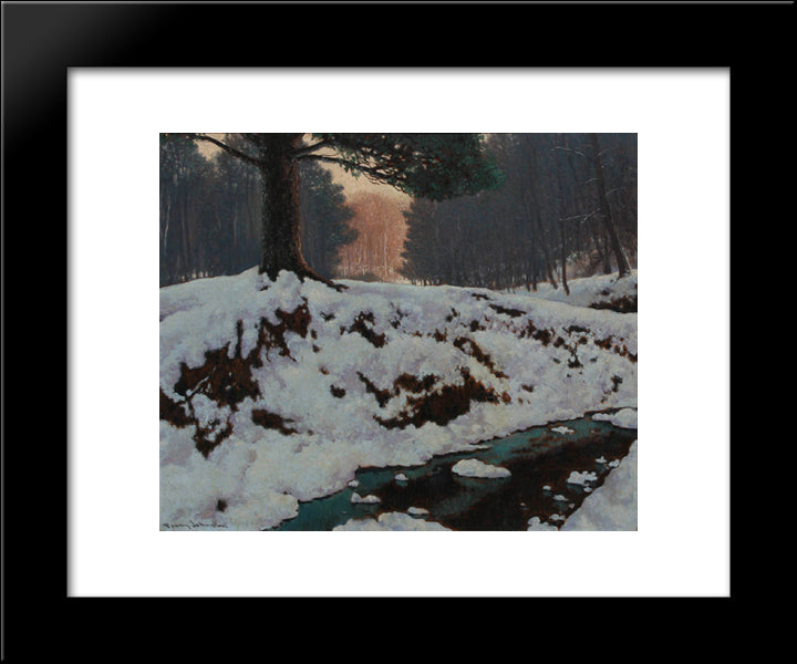 The Shadowed Valley 20x24 Black Modern Wood Framed Art Print Poster by Johnston, Frank