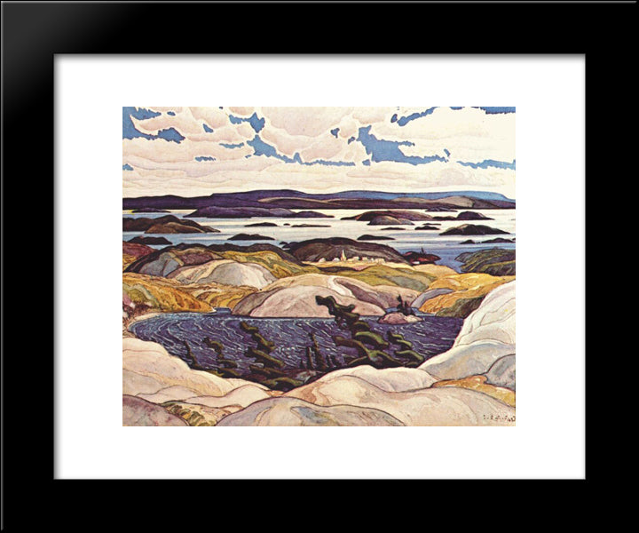 Bay Of Islands 20x24 Black Modern Wood Framed Art Print Poster by Carmichael, Franklin