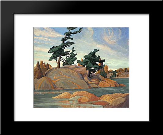 Island Georgian Bay 20x24 Black Modern Wood Framed Art Print Poster by Carmichael, Franklin
