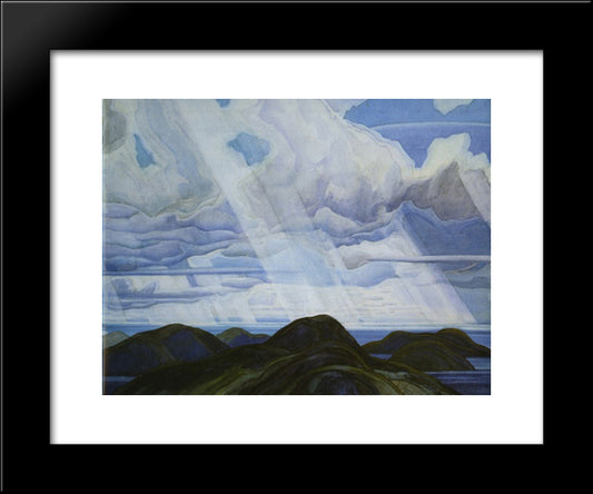Snow Flurries, North Shore Of Lake Superior 20x24 Black Modern Wood Framed Art Print Poster by Carmichael, Franklin