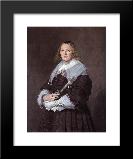 A Dutch Lady 20x24 Black Modern Wood Framed Art Print Poster by Hals, Frans