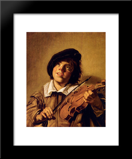 Boy Playing A Violin 20x24 Black Modern Wood Framed Art Print Poster by Hals, Frans