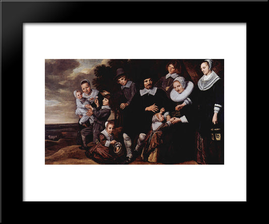 Family Group In A Landscape 20x24 Black Modern Wood Framed Art Print Poster by Hals, Frans