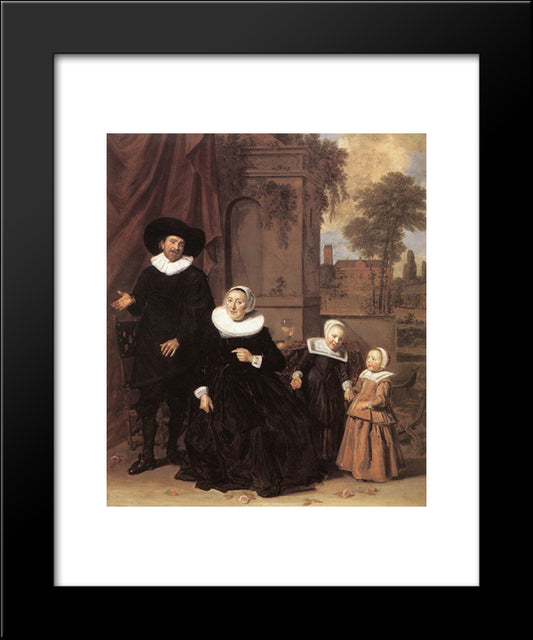 Family Portrait 20x24 Black Modern Wood Framed Art Print Poster by Hals, Frans