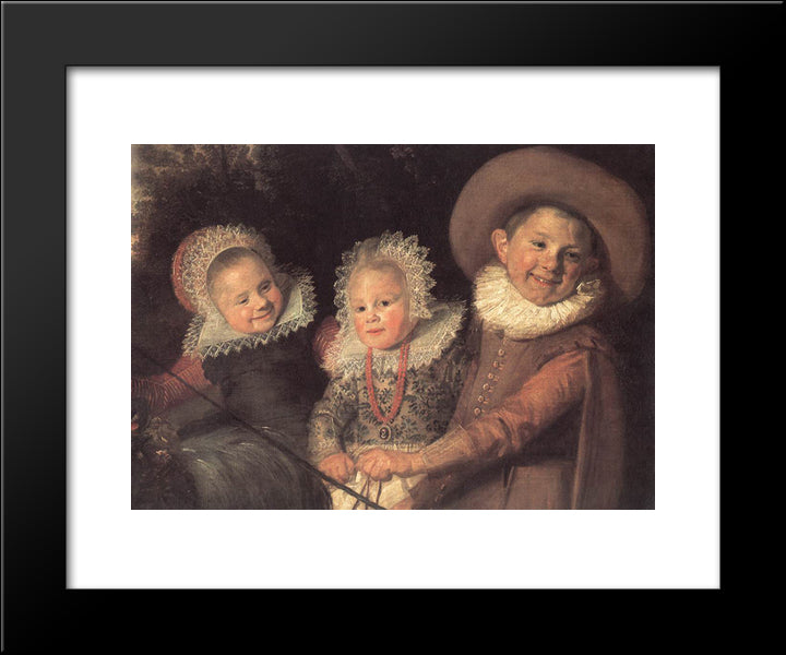 Group Of Children (Detail) 20x24 Black Modern Wood Framed Art Print Poster by Hals, Frans